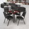 Regency Kahlo Square Table & Chair Sets, 36 W, 36 L, 29 H, Wood, Metal, Vinyl Top, Mahogany TPL3636MHBK29BK - alternate 1